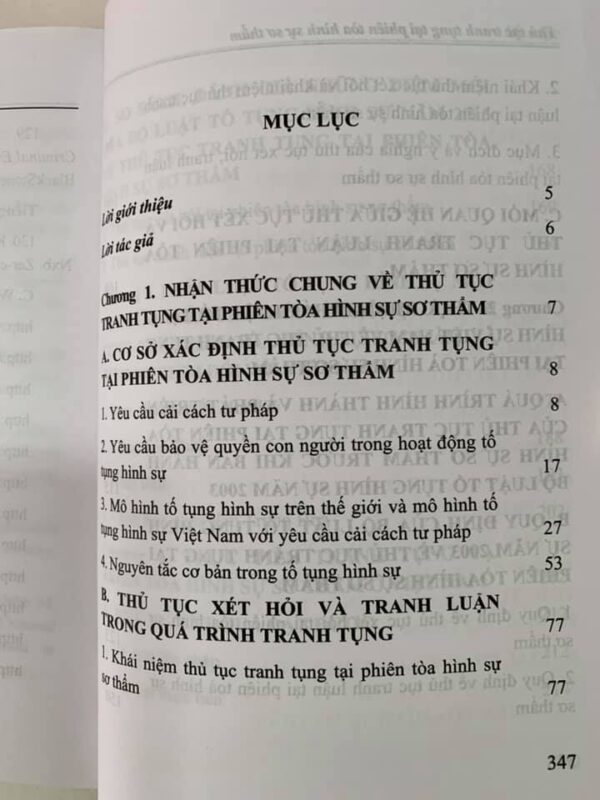 Thủ tục tranh tụng tại phiên toà hình sự sơ thẩm (tái bản lần thứ nhất) - Hình ảnh 2