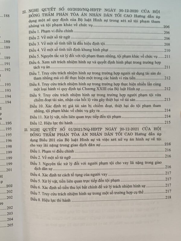 Hệ Thống Các Nghị Quyết Của Hội Đồng Thẩm Phán Tòa Án Nhân Dân Tối Cao Về Hình Sự Và Tố Tụng Hình Sự Từ Năm 1986 Đến 2023 - Hình ảnh 11