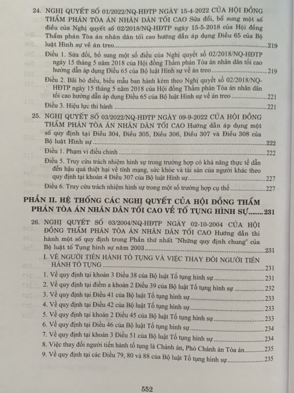 Hệ Thống Các Nghị Quyết Của Hội Đồng Thẩm Phán Tòa Án Nhân Dân Tối Cao Về Hình Sự Và Tố Tụng Hình Sự Từ Năm 1986 Đến 2023 - Hình ảnh 12