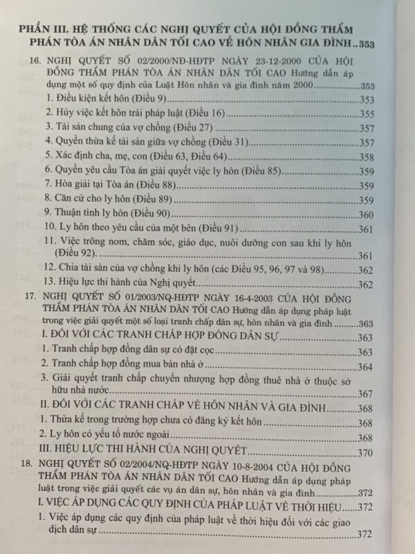 Hệ Thống Các Nghị Quyết Của Hội Đồng Thẩm Phán Tòa Án Nhân Dân Tối Cao Về Hành Chính, Kinh Tế, Thương Mại Và Hôn Nhân Gia Đình Từ Năm 2000 Đến 2023 - Hình ảnh 16