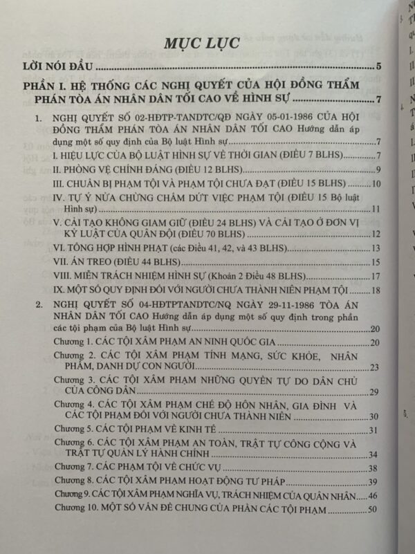 Hệ Thống Các Nghị Quyết Của Hội Đồng Thẩm Phán Tòa Án Nhân Dân Tối Cao Về Hình Sự Và Tố Tụng Hình Sự Từ Năm 1986 Đến 2023 - Hình ảnh 2