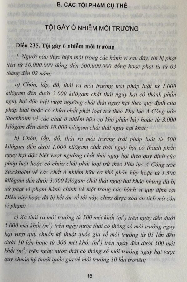 Bình luận Bộ luật hình sự năm 2015- Phần thứ hai Các tội phạm  (Chương XIX- Các tội phạm về môi trường) - Hình ảnh 7
