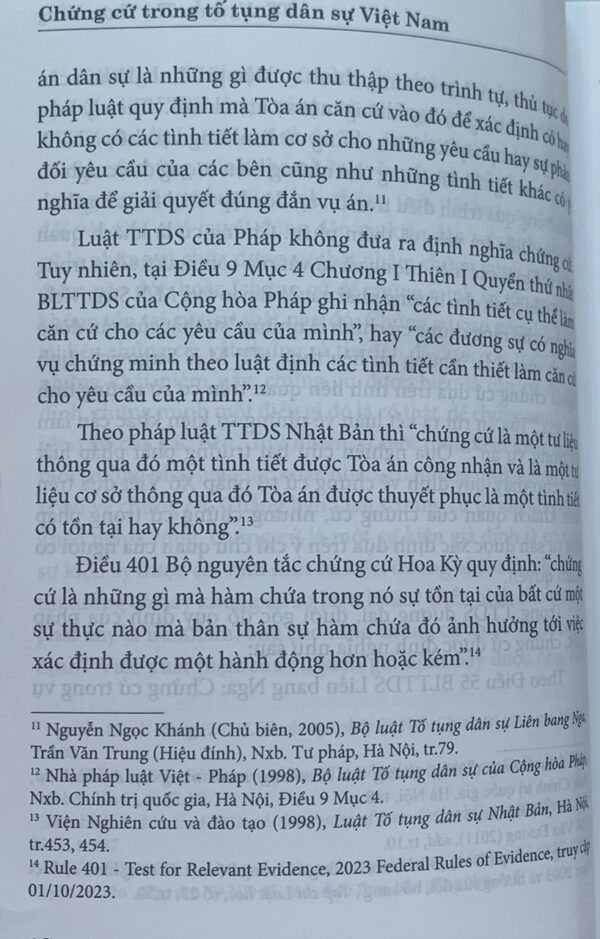 Chứng cứ trong tố tụng dân sự Việt Nam (Sách chuyên khảo) - Hình ảnh 12