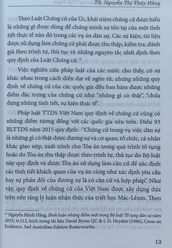 Chứng cứ trong tố tụng dân sự Việt Nam (Sách chuyên khảo) - Hình ảnh 13