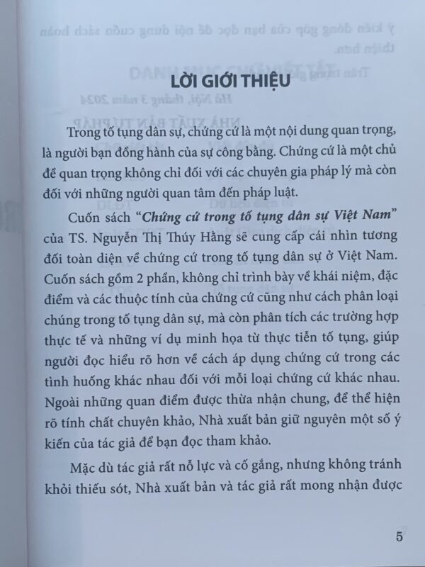 Chứng cứ trong tố tụng dân sự Việt Nam (Sách chuyên khảo) - Hình ảnh 2