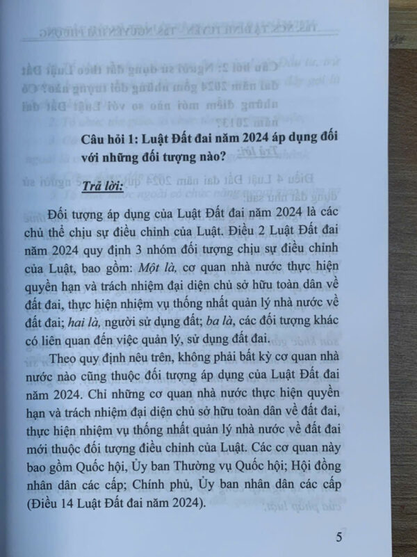 200 câu hỏi và trả lời về Luật Đất đai năm 2024 - Hình ảnh 5