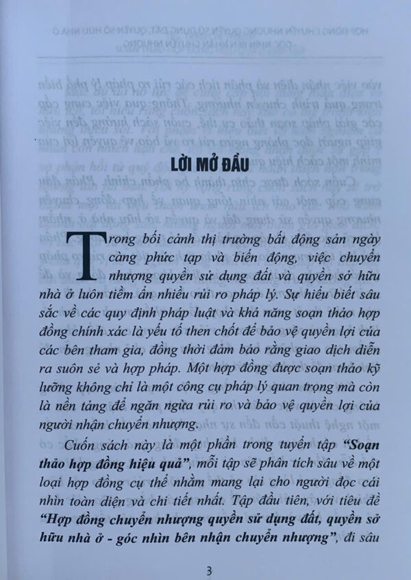 Soạn thảo hợp đồng hiệu quả (tuyển tập): Hợp đồng chuyển nhượng quyền sử dụng đất, quyền sở hữu nhà ở - góc nhìn bên nhận chuyển nhượng - Image 3