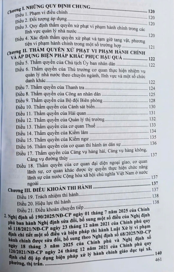 Luật Xử Lý Vi Phạm Hành Chính (sửa đổi, bổ sung năm 2025) các văn bản quy định chi tiết và biện pháp thi hành - Hình ảnh 4